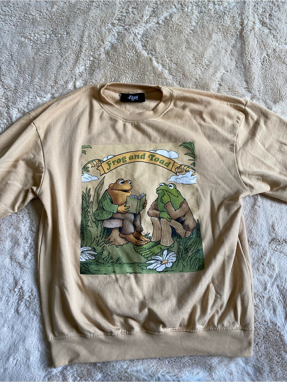 Frog and Toad Graphic Sweatshirt — Beige